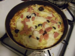 ham, cheddar, onion, and olive frittata ham, cheddar, onion, and olive frittata